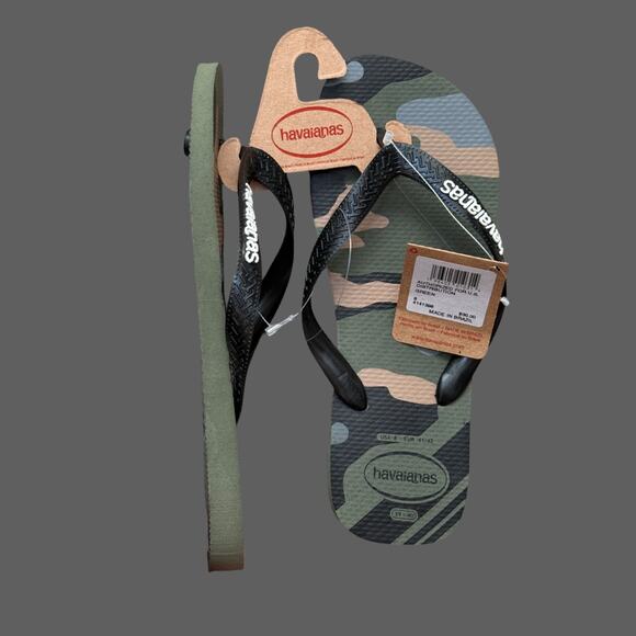 Havaianas Unisex Top Camo Sandal Bold Print Flip Flops Moss M8 NWT - Picture 4 of 5